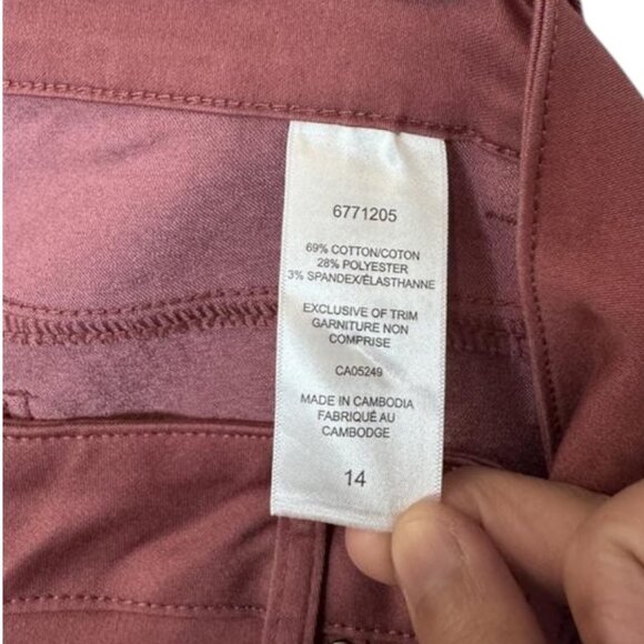Up! cropped skinny pants maroon women’s size 14 NWT - Picture 7 of 7